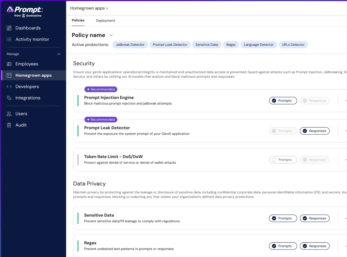 Prompt Security Dashboard