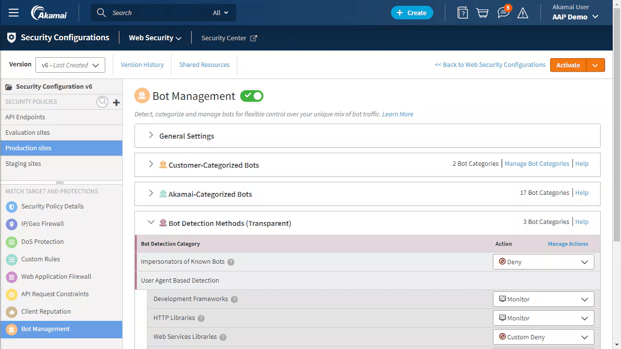 Akamai App & API Protector Dashboard