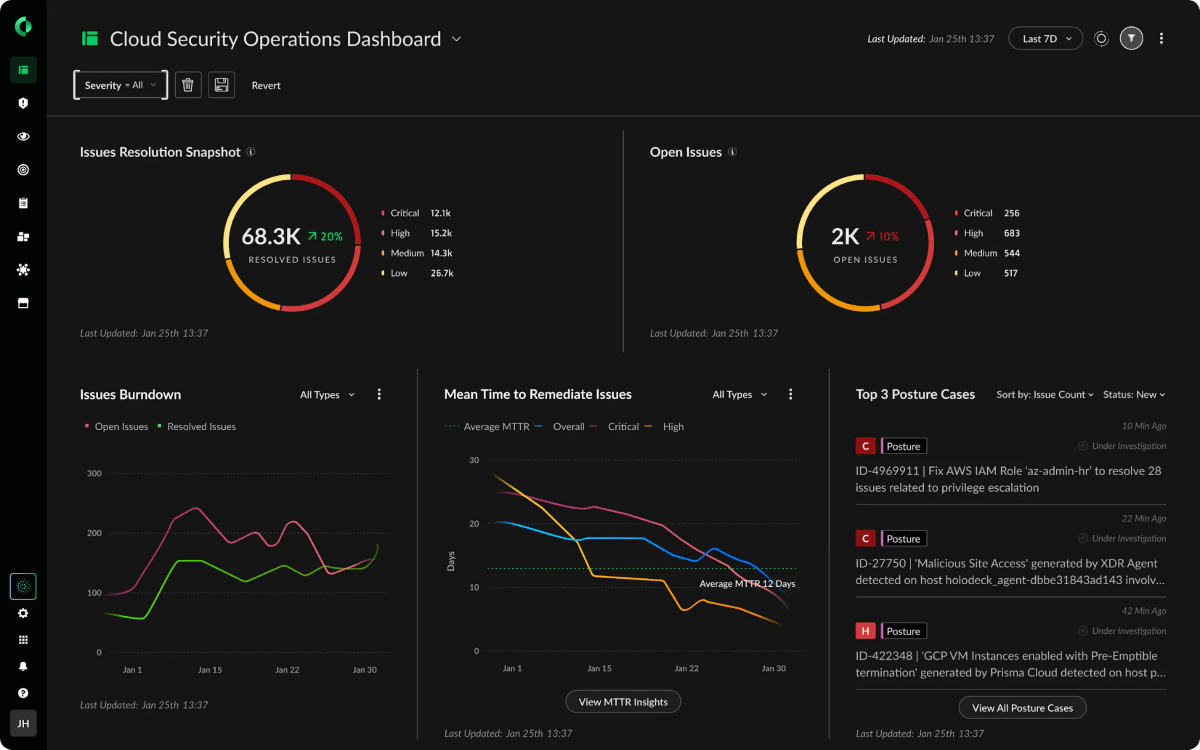 Palo Alto Networks Cortex Cloud Dashboard