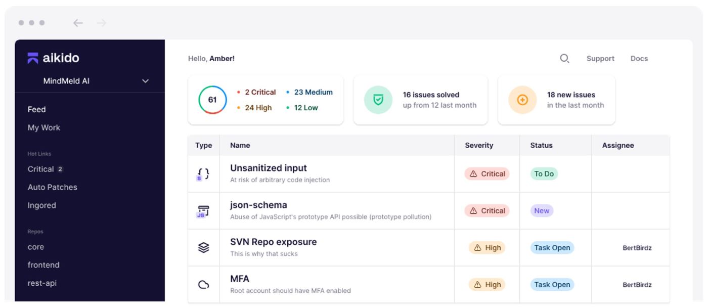 Aikido Platform Dashboard