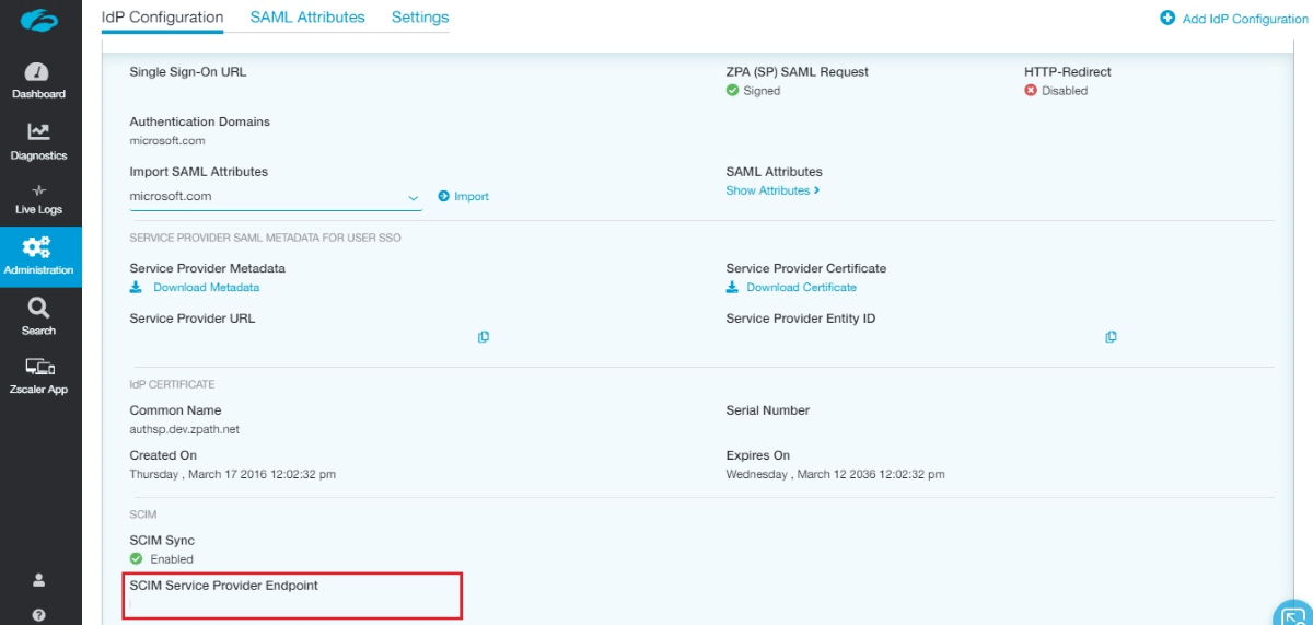 Zscaler Dashboard