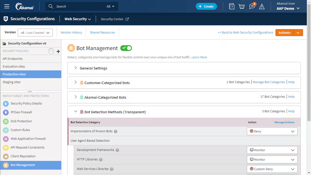 Akamai App & API Protector Dashboard