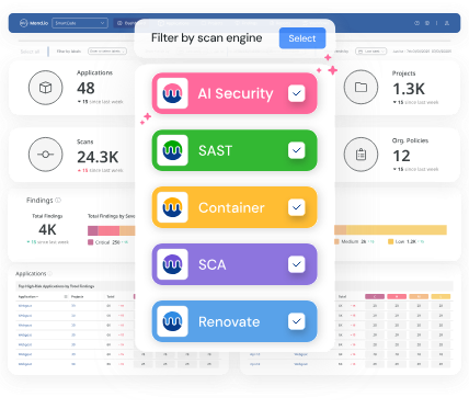 Mend dashboard