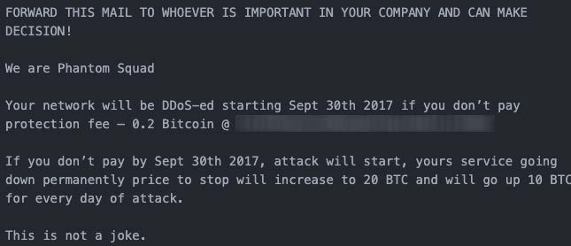 Figure 1: 2017 Phantom Squad RDoS letter