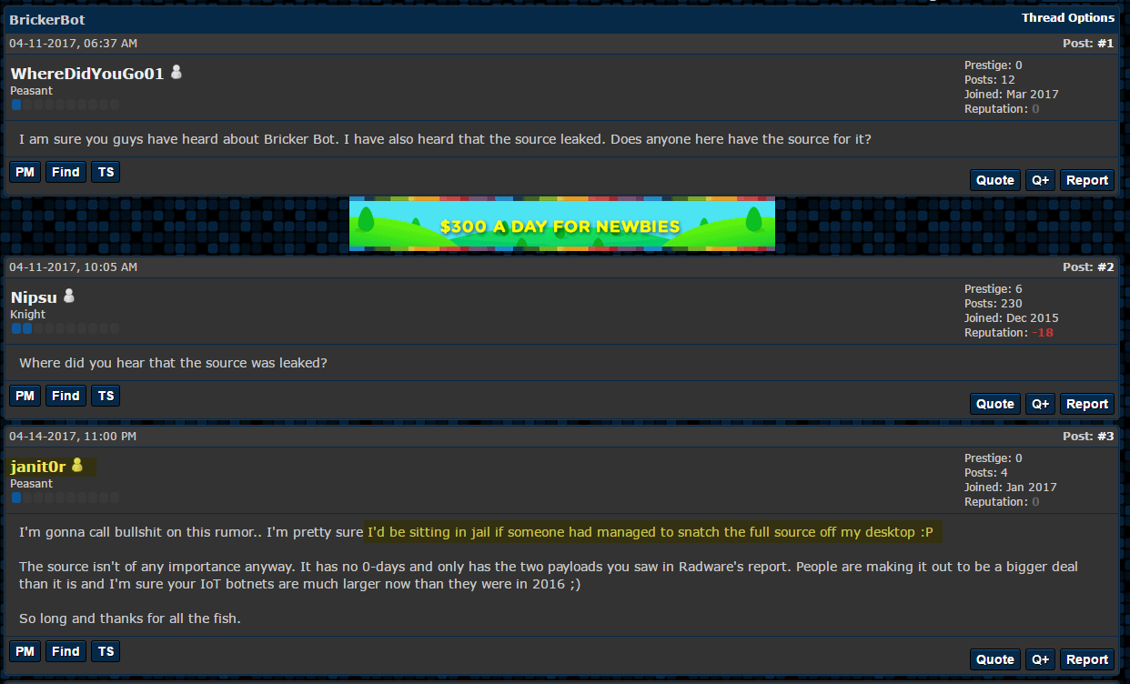 Excerpt of a conversation that includes JanitOr