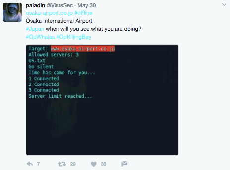 @VirusSec attack Osaka International Airport for transporting dolphins | Radware Security
