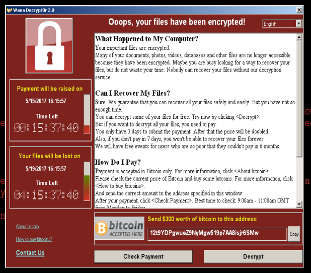 WannaCrypt ransom note