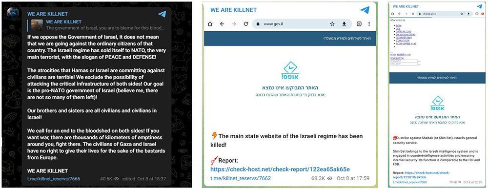 Figure 7: Killnet joins the attacks on Israel