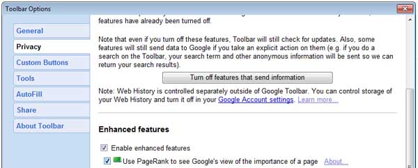 Google toolbar