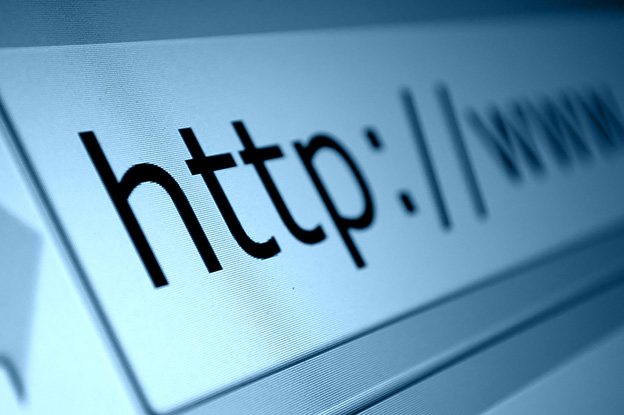 Closeup of Http Address in Web Browser in Shades of Blue - Shallow Depth of Field