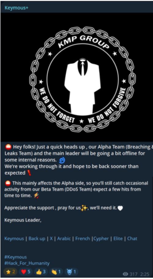 Figure 5: Alpha Team and Beta Team roles (source: keymous+ telegram channel, June 22, 2025)