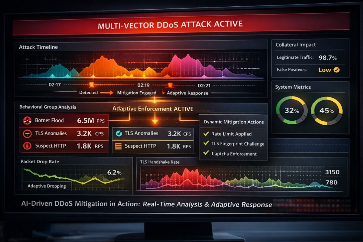 Example of autonomous mitigation dashboard