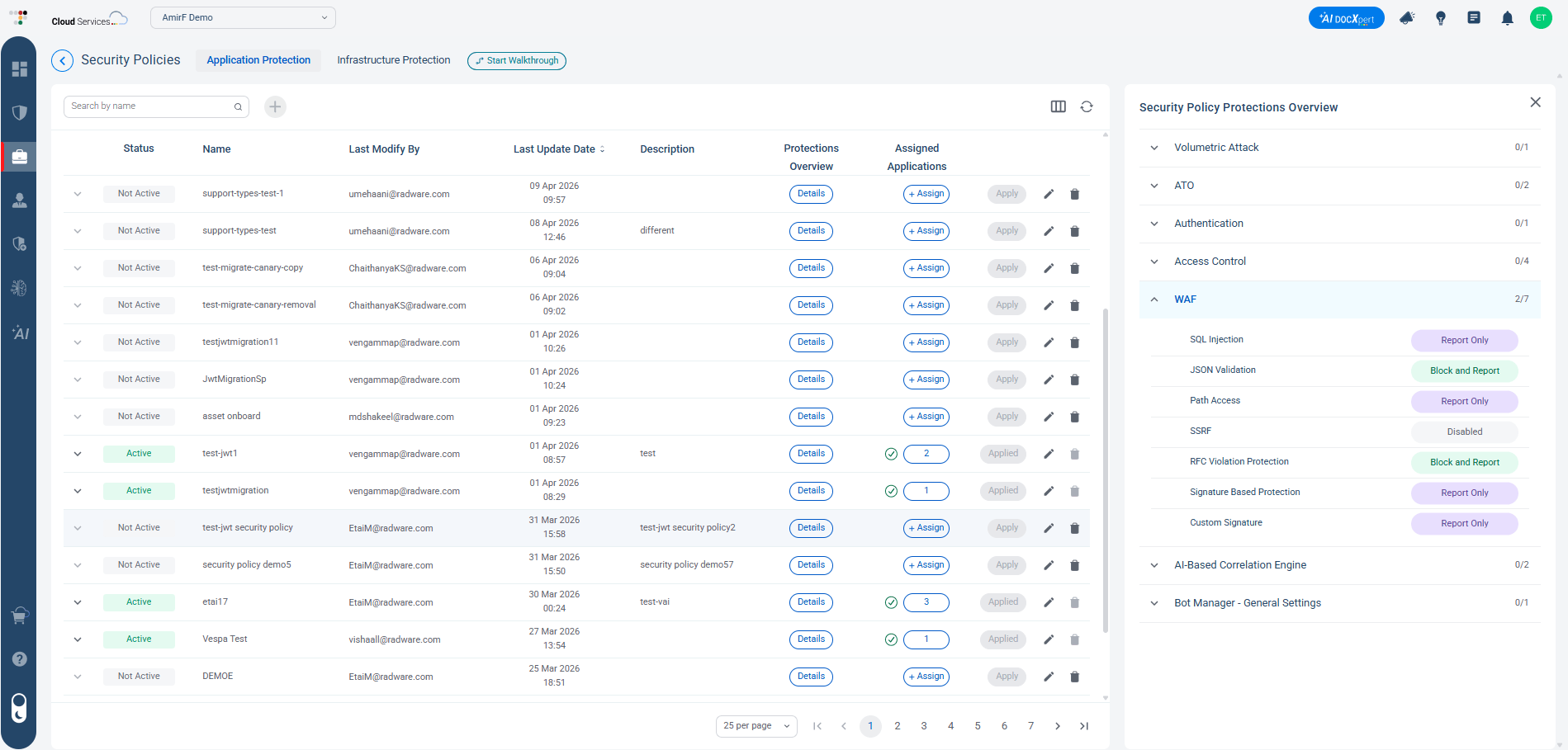 Image 3: Centralized view of security policies across applications